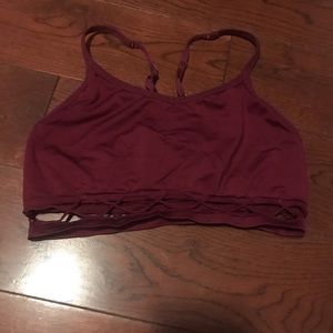 Forever 21 maroon sports bra with cutouts